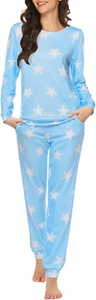 Womens Jogger Pajama Sets Long Sleeve Sleepwear round Neck Nightwear Soft Pjs Lo - Picture 1 of 12
