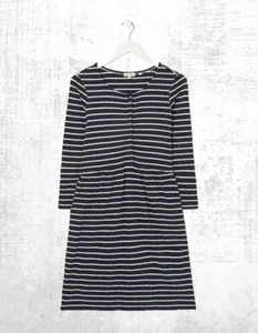 Ex Fat Face Women’s Long Sleeve Nina Stripe Jersey Dress in Navy Defect - Picture 1 of 6