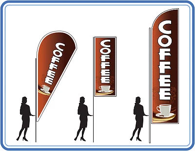 UK ADVERTISING FLAGS AND ADVERTISING BANNERS Coffee flags banners signs great for cafes Coffee Flags Banners poles & bases uk