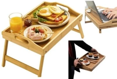 BEMI BAMBUS TISCH FÜR LAPTOP NACHTTISCH FRÜHSTÜCKSTISCH TABLETT KLAPPBAR - Bild 1 von 4