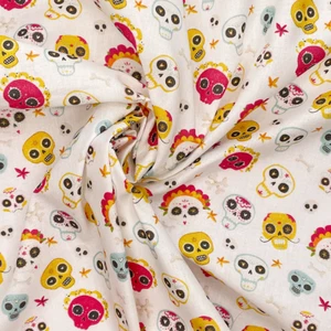 Crafty By Chatham Skulls Print 100% Cotton 140cm Wide Crafty Cottons Fabric - Picture 1 of 2