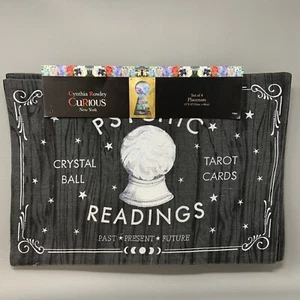 Cynthia Rowley Halloween Placemats Set Of 4 Crystal Ball Tarot Psychic Readings - Picture 1 of 6
