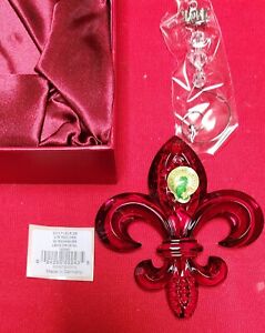 2013 Waterford Red Fleur De Lys Ornament NIB