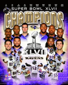 Baltimore Ravens SUPER BOWL XLVII CHAMPS 10-Player Collage Premium 20x24 POSTER - Picture 1 of 1