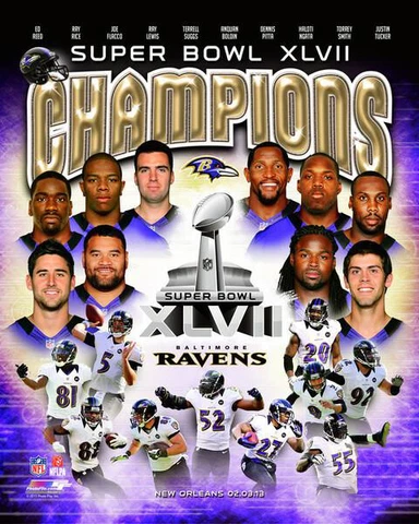 Baltimore Ravens SUPER BOWL XLVII CHAMPS 10-Player Collage Premium POSTER Print Cover