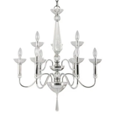 Lámpara de araña de níquel pulido de lujo Monte Carlo 9 luces Foto 1 de 4