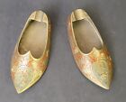 Vintage Brass Enamel Shoe Ashtrays (Pair) India 3.75 X 1.5"