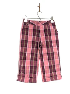 Wearever Girl Plaid Stretch Capri Pants Berry Size Seven (7) NWT - Picture 1 of 7