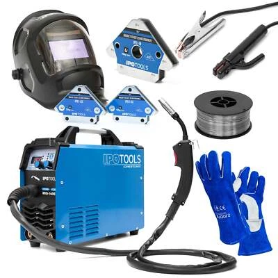 IPOTOOLS 160ER Starter Pack MIG MAG Schweißgerät IGBT Schutzgas Fülldraht