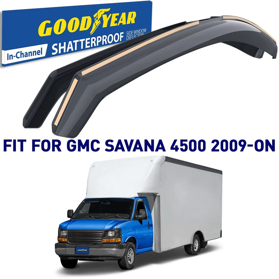 Protectores de lluvia viseras de ventilación pantalla para GMC Savana 4500 2009-2025 IMPERMEABLE Foto 1 de 4