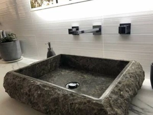 Surrey Grey Marble Wash basin 50 cm x 40 cm Bathroom Sink - Picture 1 of 3