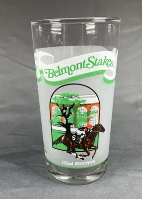 1990 Belmont Stakes Souvenir Glass Collector Tumbler Belmont Park Elmont NY 122 - Image 1 of 4