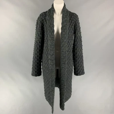 MISSONI Taglia US 6/IT42 Carbone & Verde Lana Mohair Aperto Davanti Cappotto - Immagine 1 di 4