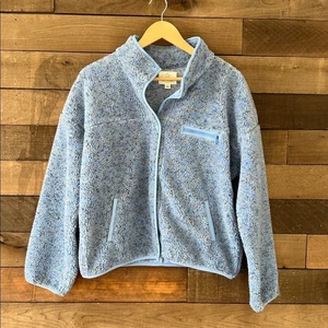 Chaqueta polar moteada Sherpa offline para mujer Aerie en azul - Imagen 1 de 8