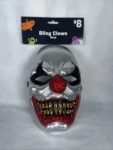 RHINESTONE BLING CLOWN HALLOWEEN MASK (NEW) - Picture 1 of 5