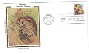 1988 FDC WILDLIFE BOOKLET STAMP COLORANO SILK CACHET OWLS - Picture 1 of 1