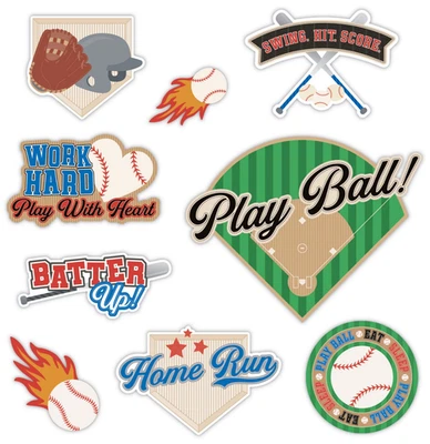 Adornos Creative Memories "En el campo de pelota", 9 troquelados temáticos de béisbol Foto 1 de 2