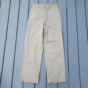 Pantaloni chino anni 60 US Army USMC Vietnam kaki beige pantaloni militari 32x33 (30x32) - Foto 1 di 18
