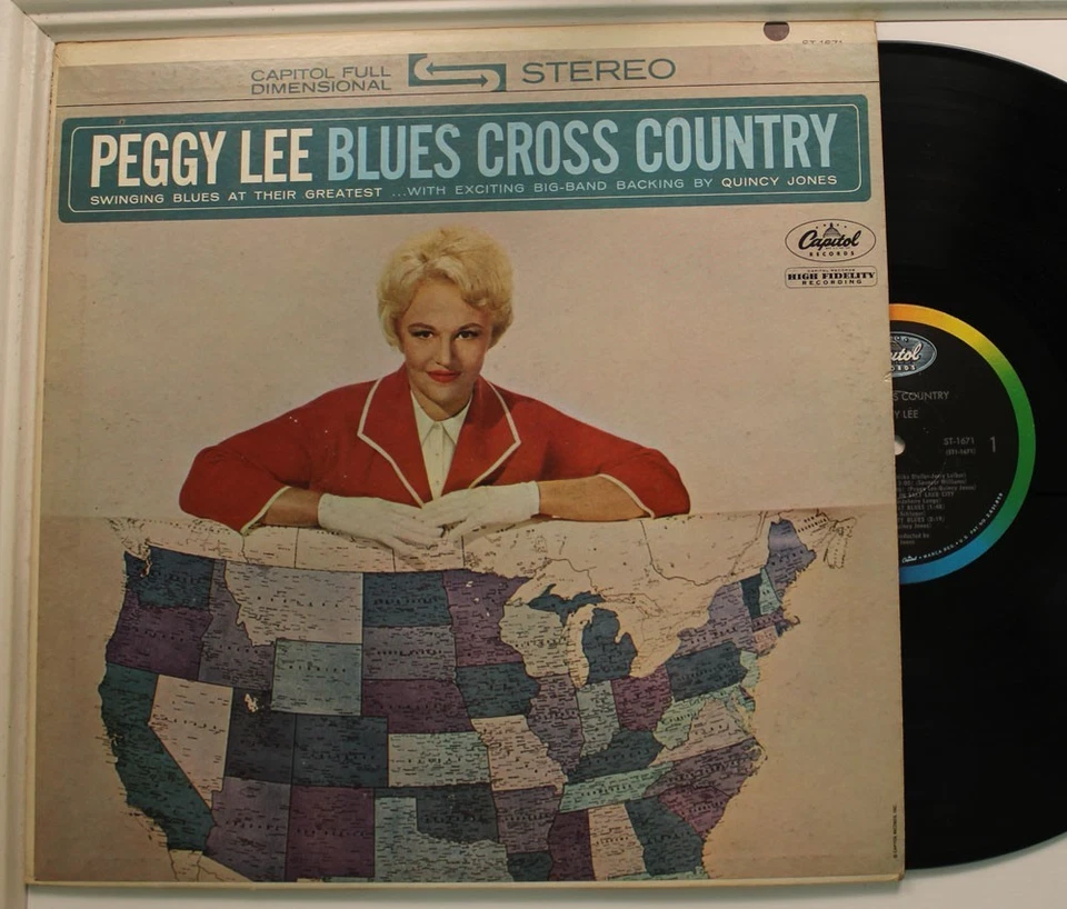 Peggy Lee Lp Blues Cross Country On Capitol - Vg++/ Vg+ To Vg++ Foto 1 de 1