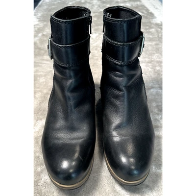 Botines Wolky de cuero negro gamuza hebilla tacón bloque para mujer talla EU 40 US 9 Foto 1 de 4