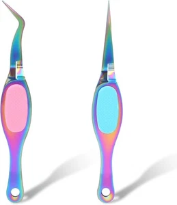 2 Pcs Craft Tweezers Precision Crafting Reverse Colorful - Picture 1 of 7