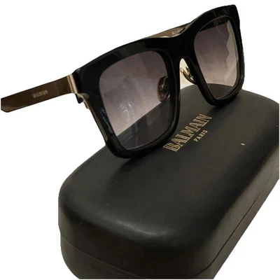 Gafas de sol Balmain BL2120 rectangulares negras/doradas auténticas, 140/51/21 Foto 1 de 4