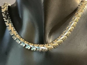 Vintage Silber Platte Franco Kette 16" Halskette 4,1 mm dick 8,8 mm breit - Bild 1 von 4