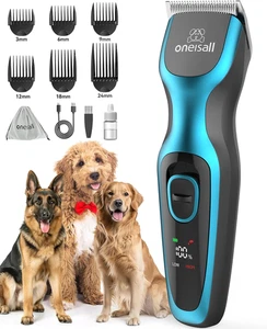 Cortapelos perro pelaje grueso hoja acero kit inox ricaricabile completo - Foto 1 di 12