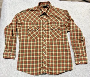 Vtg Big Yank Mens Large Pearl Snap Shirt Plaid New Frontiers Western Rodeo L/S - Picture 1 of 13