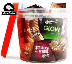 Assorted Pleasures Bulk Condoms Bucket, 144 Count, Pack of 144 - Picture 1 of 12