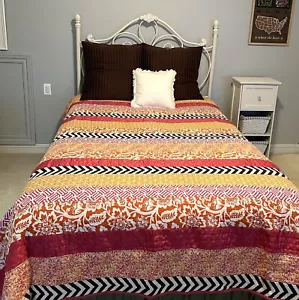 Seventeen Comforter Full Queen With Shams Size Multicolor Pink Brown Orange - Picture 1 of 12