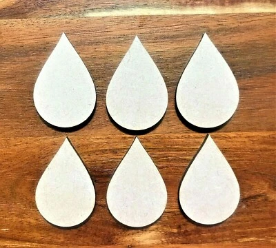 Wooden Raindrop Shapes Wooden Rain Weather Craft Wooden Teardrop Shape Wood Rain - Image 1 of 4