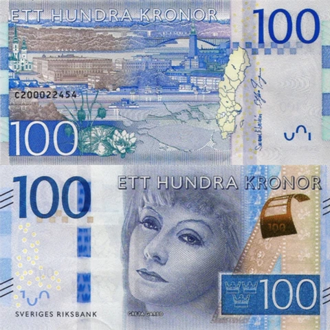 SWEDEN, 100 Kronor, Greta Garbo, 2016 (2018), Pick 71b, UNC Cover