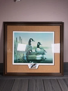 Print and Framed Robert Leslie No 13/440 Low number 1986 3 ducks - Picture 1 of 5