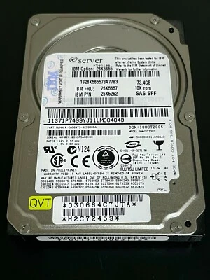26K5657  IBM 73.4 GB SAS 2.5" 10K 26K5655 26K5262 ST973401SS W/O Tray - Image 1 of 2