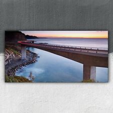 Wall Art Canvas Ready To Hang Print Framed 100x50 Sea Clifs Bridge Road Sunset