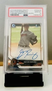 2018 Bowman Chrome Autograph GRAYSON RODRIGUEZ Auto 1st Bowman PSA 10 - Picture 1 of 2
