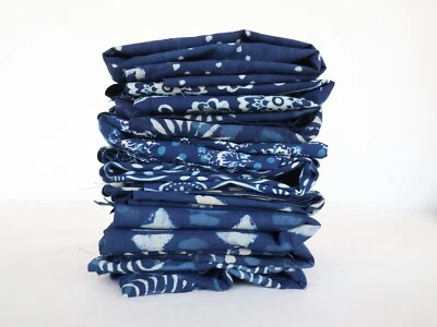 Floral Blue 100% Cotton Fabric Bundles Fat Quarters Squares Craft Sewing - image 1 of 4