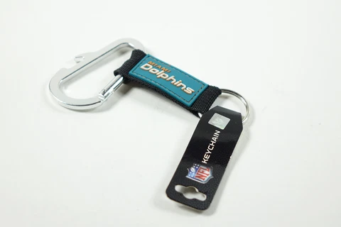 NFL Miami Dolphins Keychain Carabiner Lanyard with Clip for Keys, Badges, Etc Cover