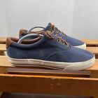 POLO Ralph Lauren Mens Sz 9.5  Vaughn Sneakers Shoes Navy Blue Suede Flax Linen