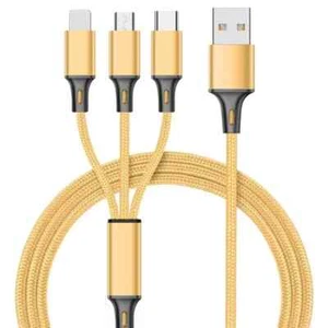 3 in 1 Multi Head USB Charging Cable for Most Devices -5 Colours UK Seller - Picture 1 of 11