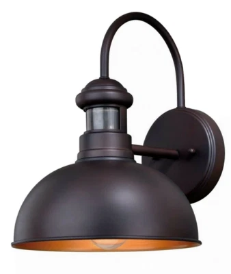 Vaxcel Motion Sensor Outdoor Wall Light,10" Franklin 1-Light,Oil Burnished BNZ - Image 1 of 2
