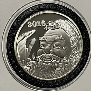 Merry Christmas Weihnachtsmann Sammlermünze 1 Feinunze 0,999 Feinsilbermedaille 999 - Bild 1 von 13
