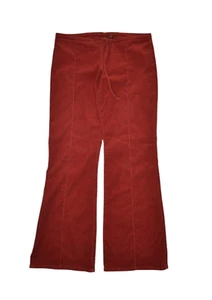 Bell Bottom Pants Womens 9 Red Corduroy Flare Wide Leg Zinc Y2k Low Rise 32x32 - Picture 1 of 6