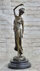 Signed Augustine Moreau French Artist Beautiful Woman Bronze Sculpture Figure NR