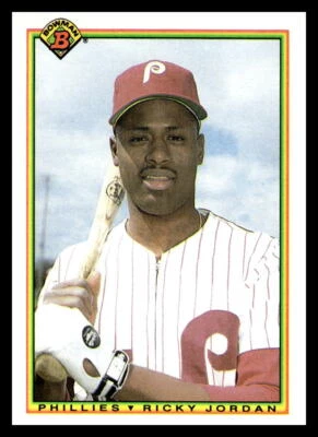 1990 Bowman #156 Ricky Jordan   Philadelphia Phillies  Baseball NM - Image 1 of 2
