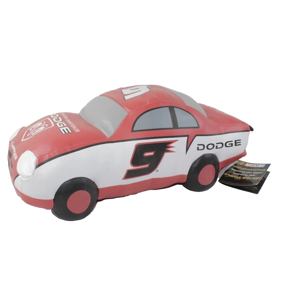 Almohada de felpa de vinilo en forma de Nascar Dodge Charger #9 Kasey Kahne con sonido de motor Foto 1 de 4