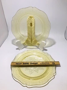 2 Vintage Amber Depression Glass Patrician Federal Spoke Dinner Plates 11" - Picture 1 of 5
