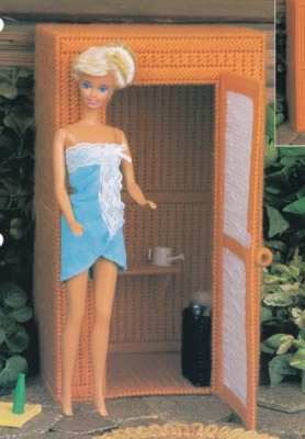 Plastic Canvas FASHION DOLL SAUNA Pattern & Instructions - Image 1 of 3