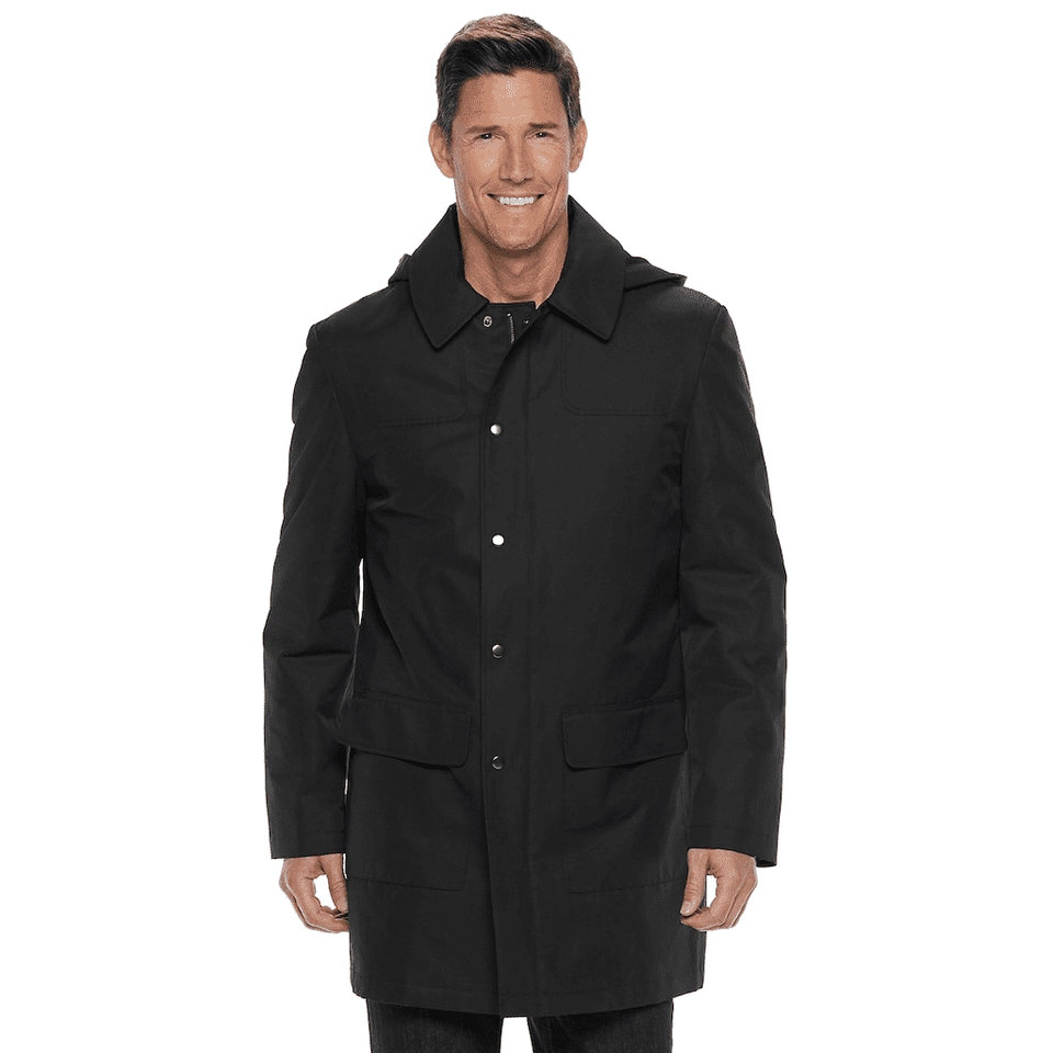 Men's Chaps Black Rain Jacket, Size: 48 Regular NWT $250 - Image 1 of 1